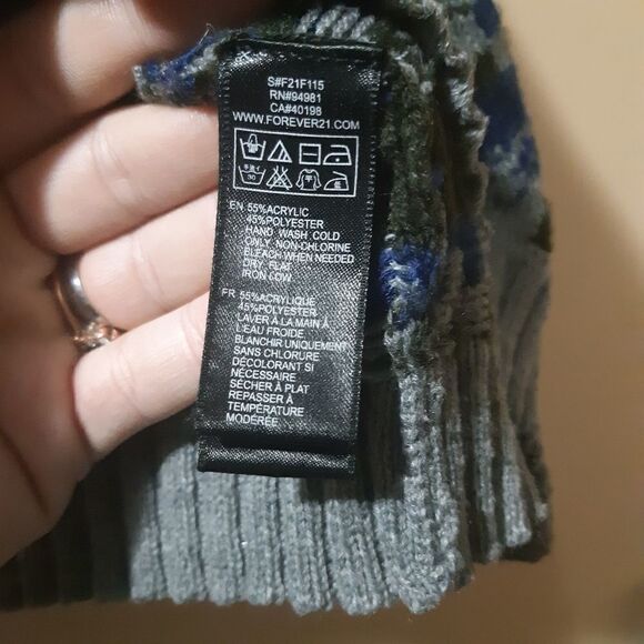 Forever 21 Shawl Poncho/Sweater Argyle/Dimond - Picture 10 of 10